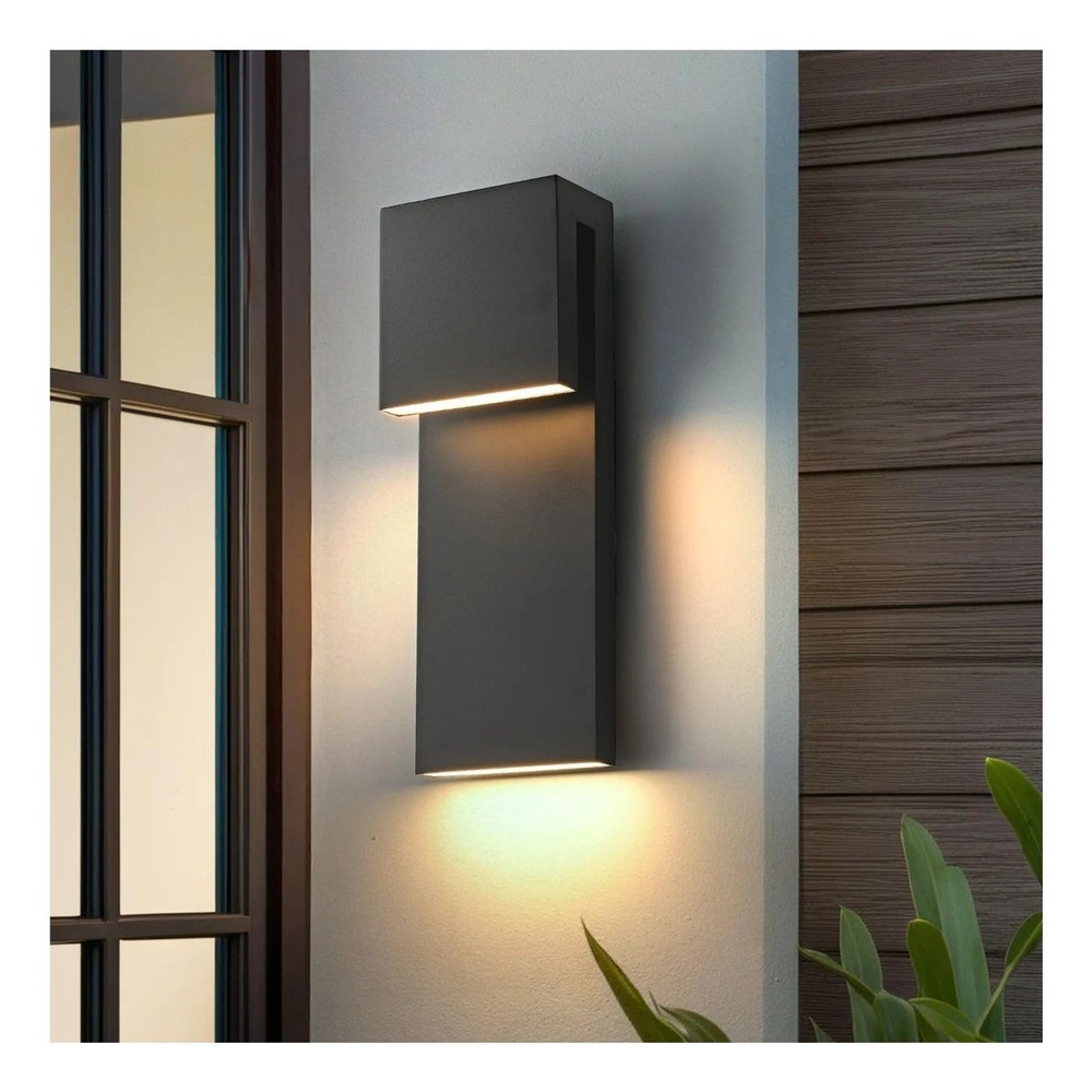 SIONLOM Modern LED Wall Sconce Light Fixture Black Up/Down 12W 3000K